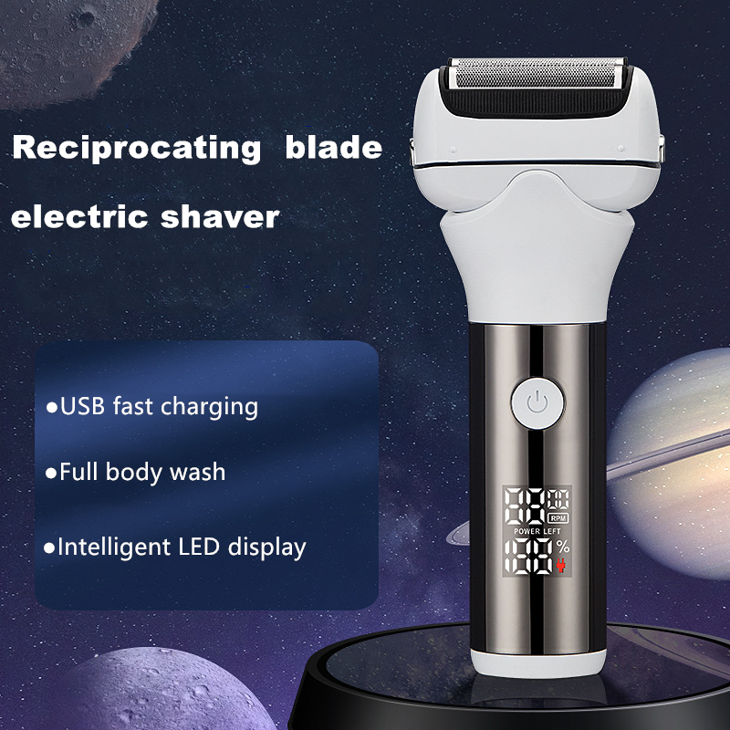 LCD Display Men's Private Triple Blades Reciprocating Mens Foil Rechargeable Face Beard Foil Shaver