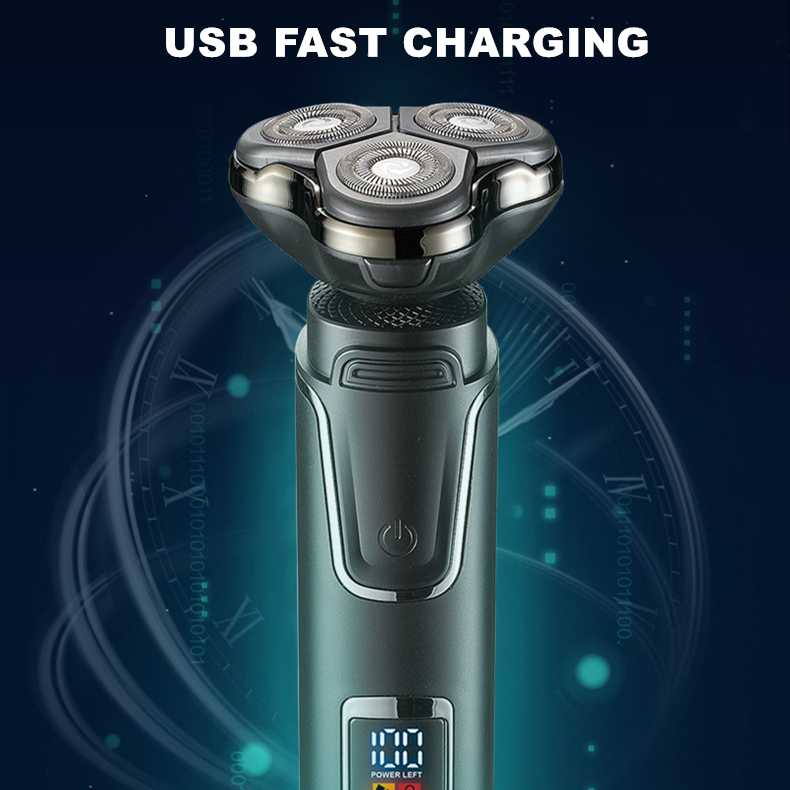 USB Rechargeable Waterproof Men Electric Shaver New Design Cordless Hair Nose Trimmer 3 in 1 Multi-function Grooming Kit