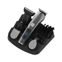 Multi-Functional Men Hair Trimmer Professional Waterproof 6 in 1 Electric Hair Clipper Cutting Set with Led Display