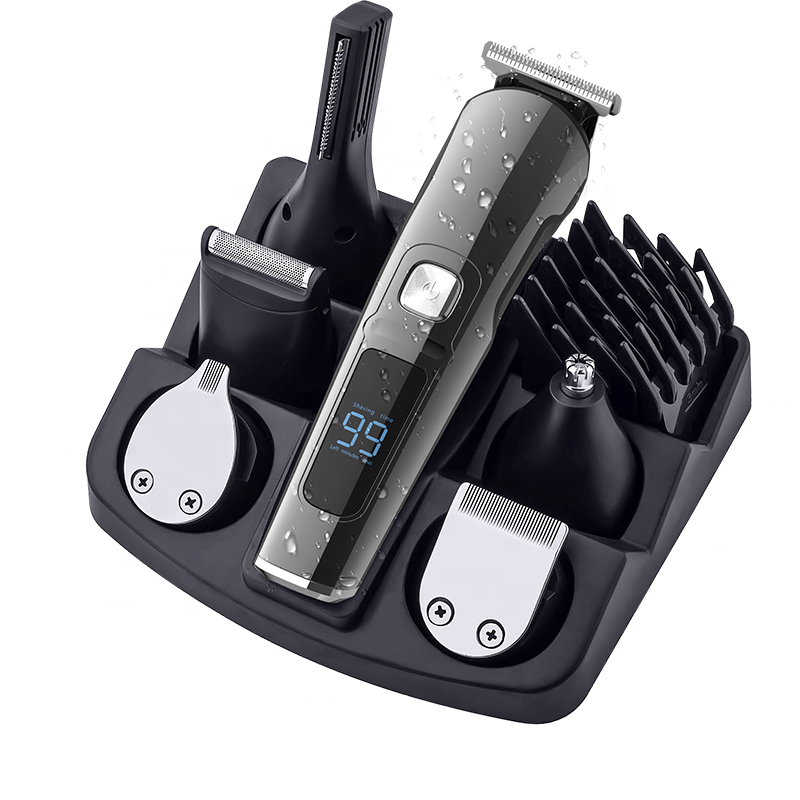 Multi Functional Hair Trimmer Professional 6 in 1 Electric Hair Clipper Cutting Set with Led Display
