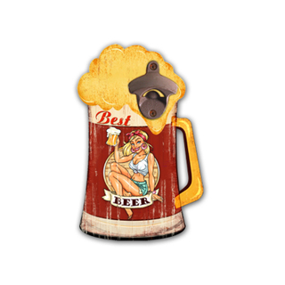 Fashion Vintage High Quality Custom Shape Wood Plaque Bottle Opener