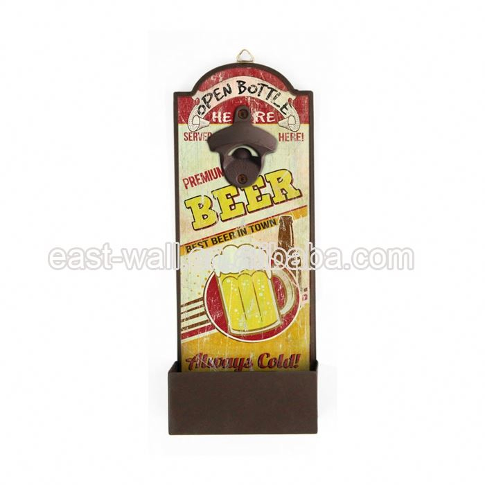Lowest Cost Wall Mount Wood Plaque Rustic Comb Cast Iron Bottle Opener Vintage One Handed Beer Bottle Opener