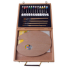 19pcs Acrylic Color Wooden Box Painting Set