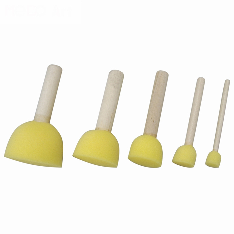 Wooden Handle Foam Brush Dia. 13mm 20mm 30mm 40mm 50mm