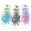 AH-8E030 Semelle intérieure en relief imprimée de couleur vive pour femmes EVA Pantoufles de plage Flip Flop