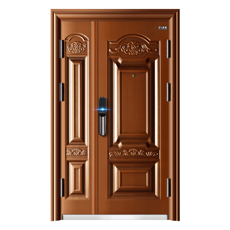 Double Leaf Classic Design Front Door Steel Security Door 