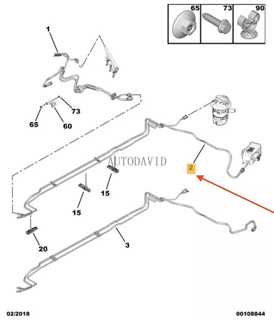 أنبوب خط الوقود علبة المرافق أنبوب تنفس الغاز لبيجو 5008 P87 1.2T OEM: 9676178780 HS02-023-054