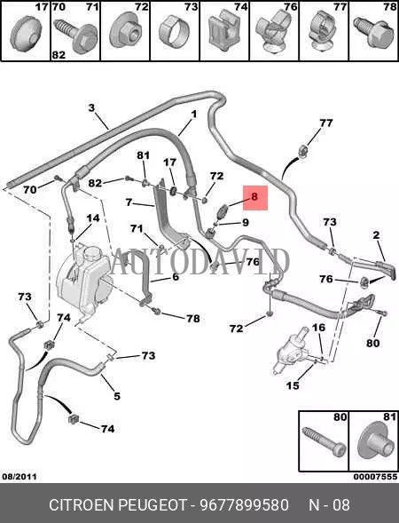 مستشعر مفتاح ضغط التوجيه لبيجو 206 306 307 406 OEM: 401509 9677899580 HS02-027-030