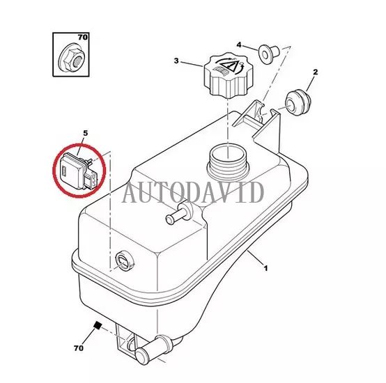 خزان تمديد المبرد مستشعر مستوى السوائل لسيتروين بيجو 3PIN ، Shor OEM: 1306J0 1306CE 1306E9 9646901580 9609955680 HS02-027-066