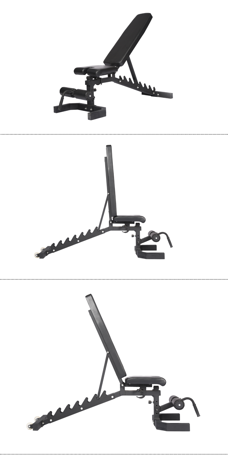 Commercial Multi-Function Adjustable Bench Press & Squat Rack Hawlaha Ganacsiga ee Kala-duwan ee la hagaajin karo oo lagu hagaajin karo kursiga keydka & Rack Squat