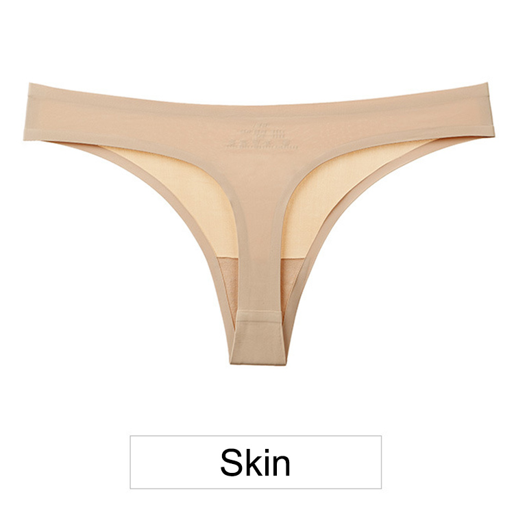 Factory Wholesale Low Rise Ice Silk Sexy Girls Seamless Thong Panties For Women Underwear Seamless Thongs