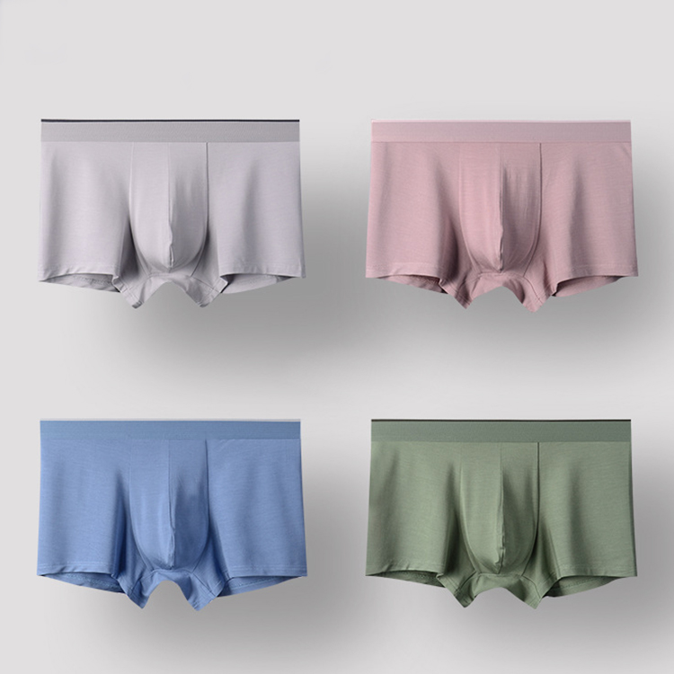 Manufactroy Hot Selling fabric 60s Seamless Boxers Briefs Mens Underwear Solid Color Modal Boxer Shorts Underpants For Man