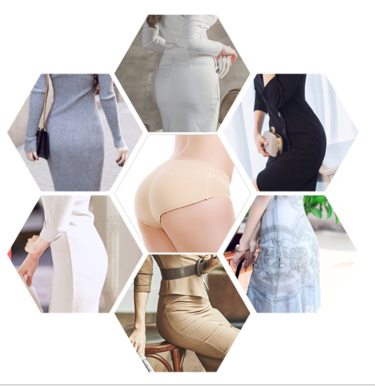 Women's abdomen hip underwear body shaping pants fixed sponge cushion buttock briefs abundance butt panties