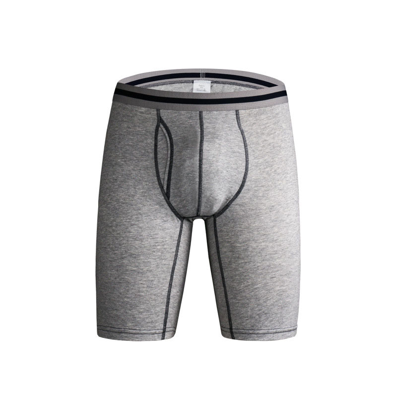 Manufactroy New Custom Gym Sports Long-leg Boxer Shorts Mens Cotton Underwear Own Logo