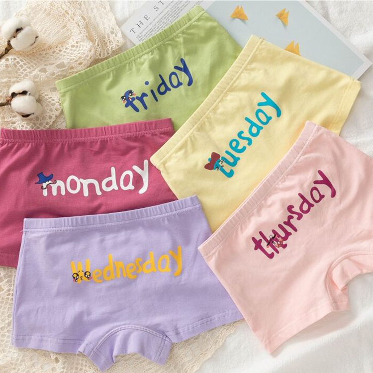 Wholesale Cartoon 100% Cotton Girls Underwear Kids Children Panties Baby Briefs Breathable Underwear 5PCS/Sets