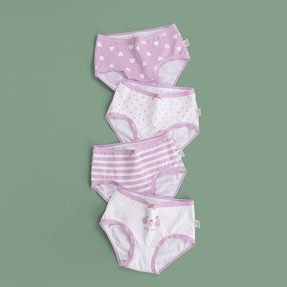 Wholesale New 4pcs Teenage Panties Underpants Young Girl Briefs Comfortable Cotton Pink Panties/girls panties