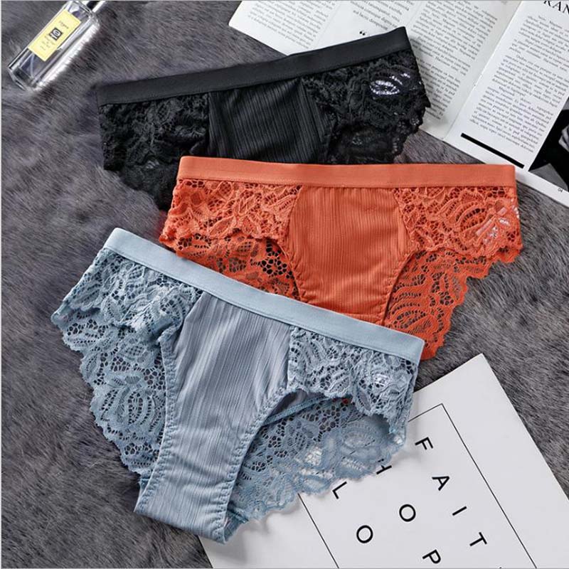 2021 new style lace cotton fabric ladies low waist breathable and quick-drying underwear women