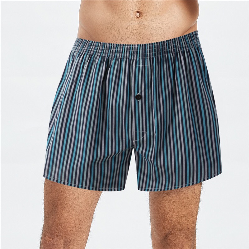 Men's Woven Cotton Plaid Boxer Shorts with Inside Waistband Classics checks Multicolor Boxer