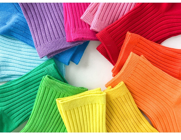 New Children colourful Socks Beautiful Light Cotton Heap combed cotton Boys Girls Socks