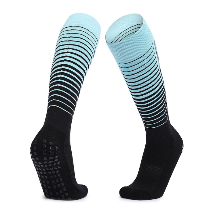Colorful anti slip athletic cotton absorbent long men football socks