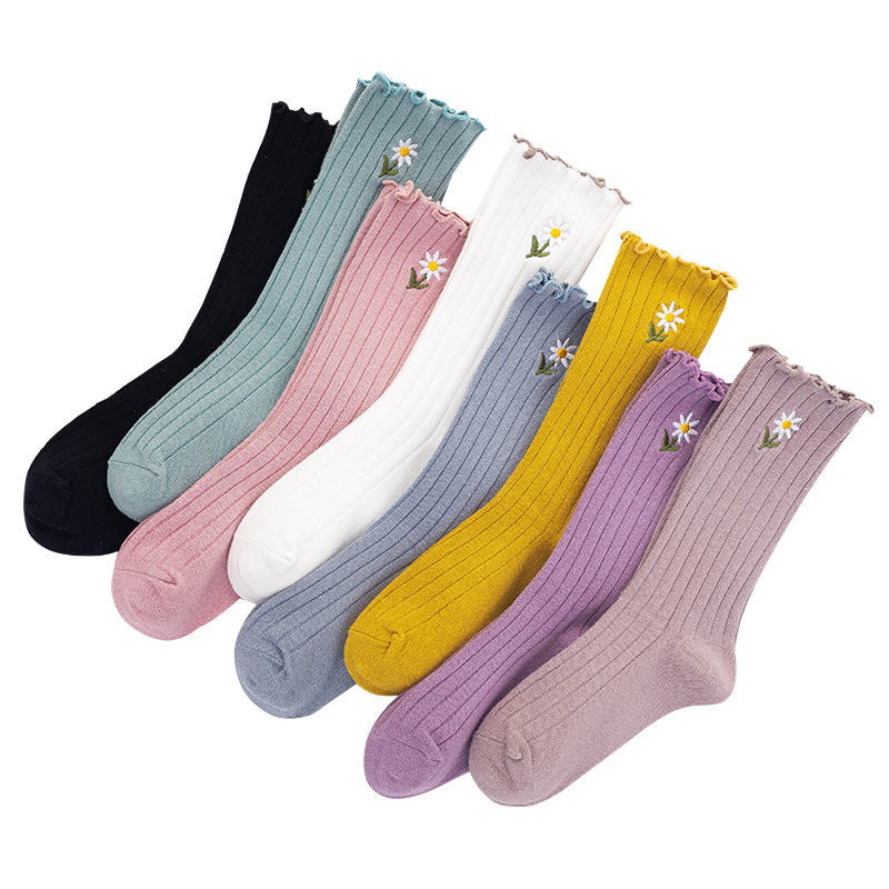 Wholesale fashion cotton girls long colorful slouch socks womens tube breathable sports women socks