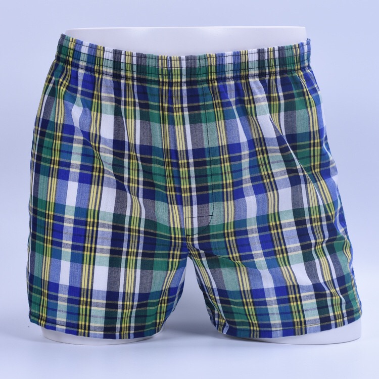 Manufactory supply blue colors Men's loose cotton arrow pants men's home pants checked casual fashion men's breathable pants