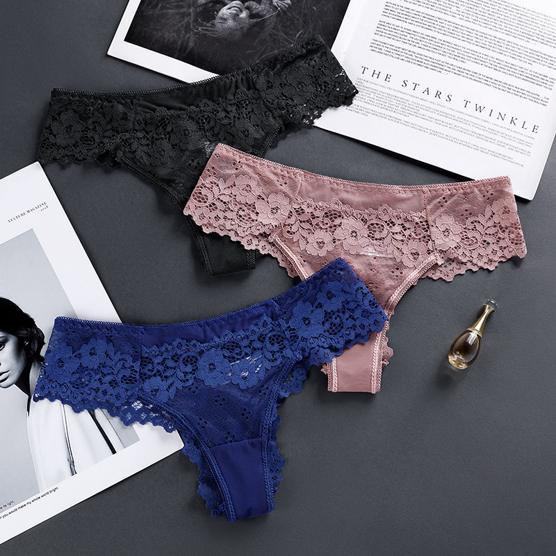 Manufacture women Lace low Waist Panties Brief Soft Seamless With Lace Underwear Panties Ladies Seamless Panty