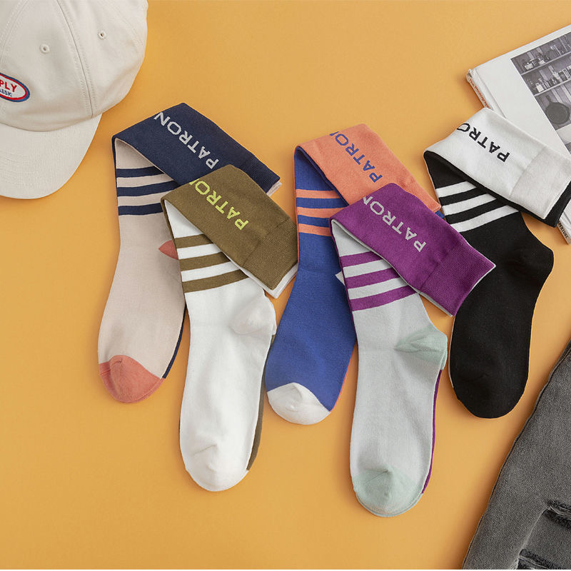 Manufacturers Wholesale Girls Stockings Colorful High Sock School Student Girls Boys Unisex Stripe Knee High Long Socks