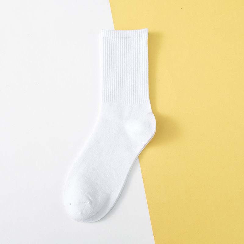 2021 New Design Korea fashion Socks Autumn Winter Pure Colors men women unisex Socks Cotton Mid Stockings Over The Calf Sock