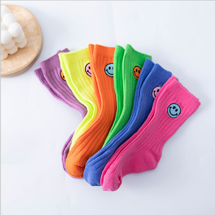 New Arrival Smile Pattern Baby Socks for Girls Socks Sustainable Spring Breathable Casual Sweat