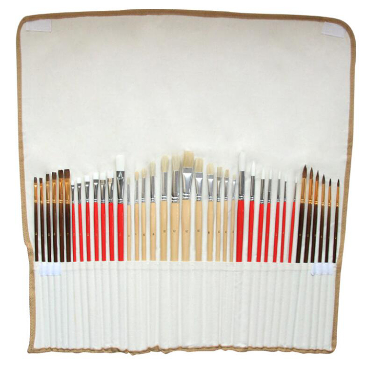 38pcs Assorted Brush Set Bristle Brush Horse Hair Brush Nylon Brush