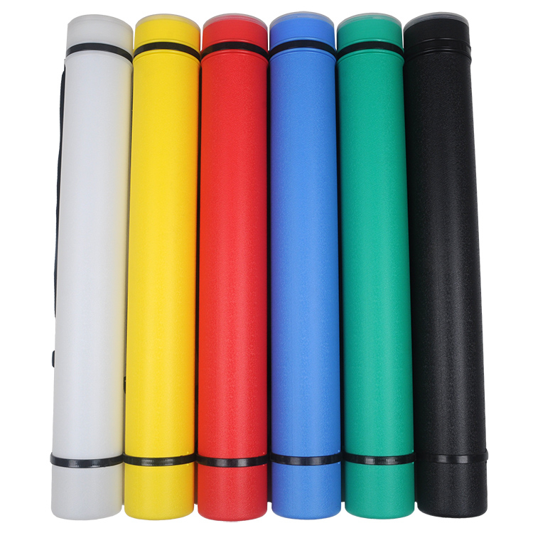 Telescopic Tube Poster Tube Document Tube Leather Grain Round Drawing Tube Dia. 8.5cm x 63~102.5cm