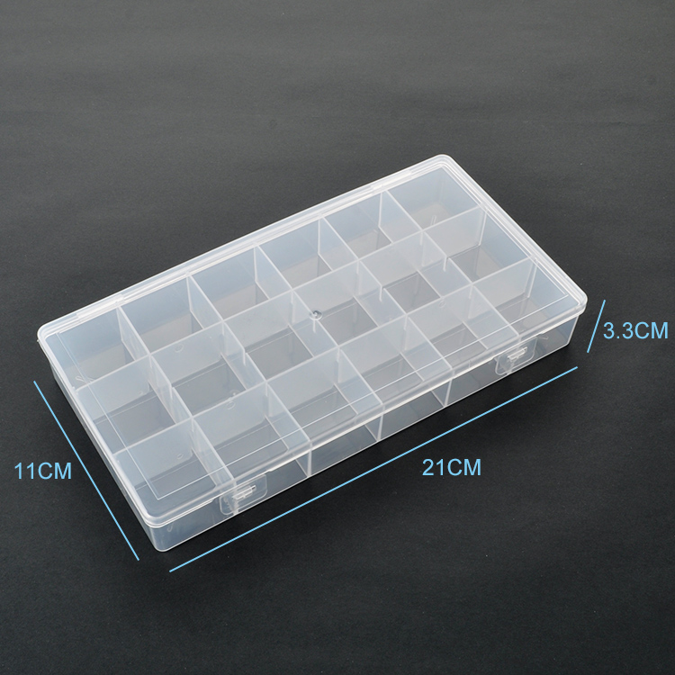 18 Grid Plastic Organizer Box 21x11x3.3cm