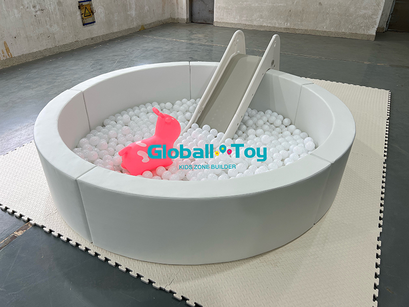 Colorful Foam Blocks Playset for Kids Slide Ball Pit Indoor Playground Set Permainan Blok Busa Warna-warni untuk Taman Bermain Dalam Ruangan Lubang Bola Geser Anak
