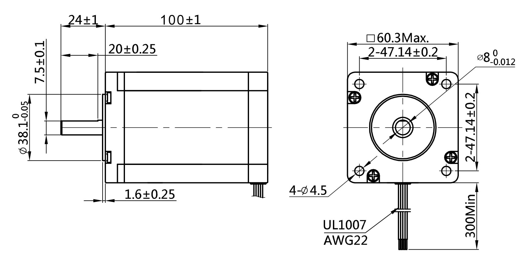 nema 24 motor dimensions nema 24 dimensiones motricium
