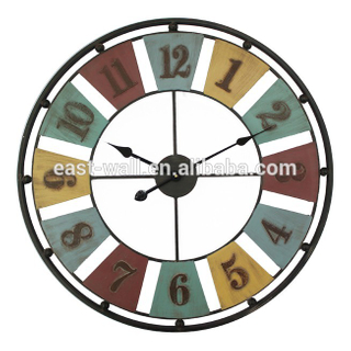 68.5x68.5x4.5cm multi color iron metal quartz clocks