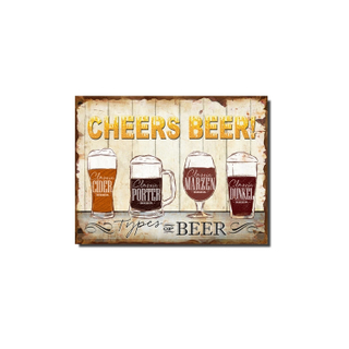 Custom Design Vintage Embossed Beer Printing Tin Sign
