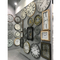 Round Wall Mount Station Clock Garden Retro Home Decor Metal Frame Glass Dial Cover Double Sided Wall Clock