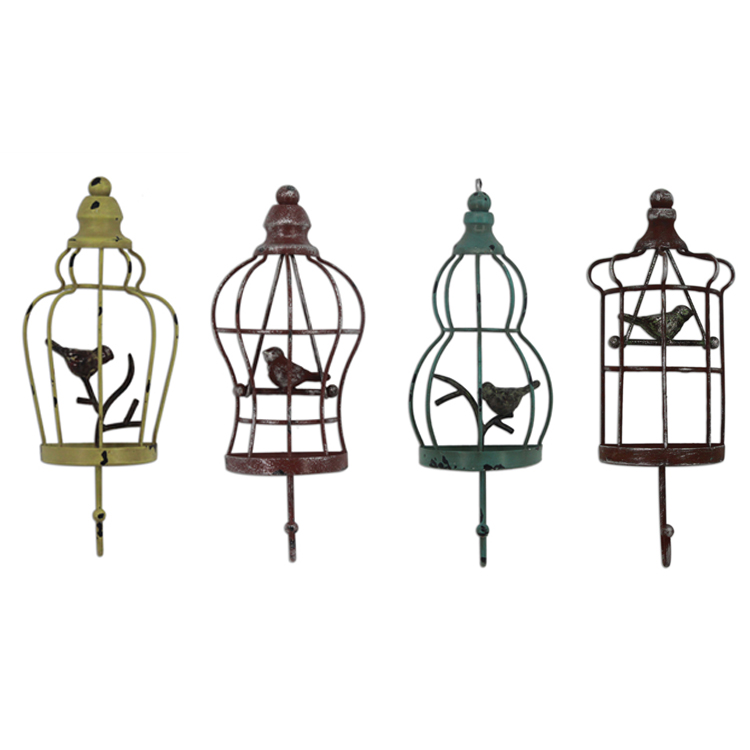 New Style Decorative Bird Wrought Iron Wall Hanging Designs Hook