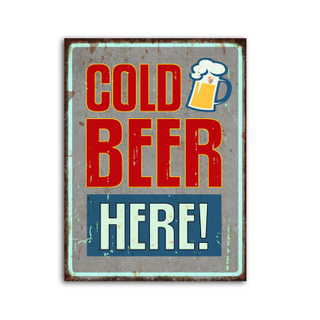 New Design Custom Colorful Modern Cold beer Here Wall Handing