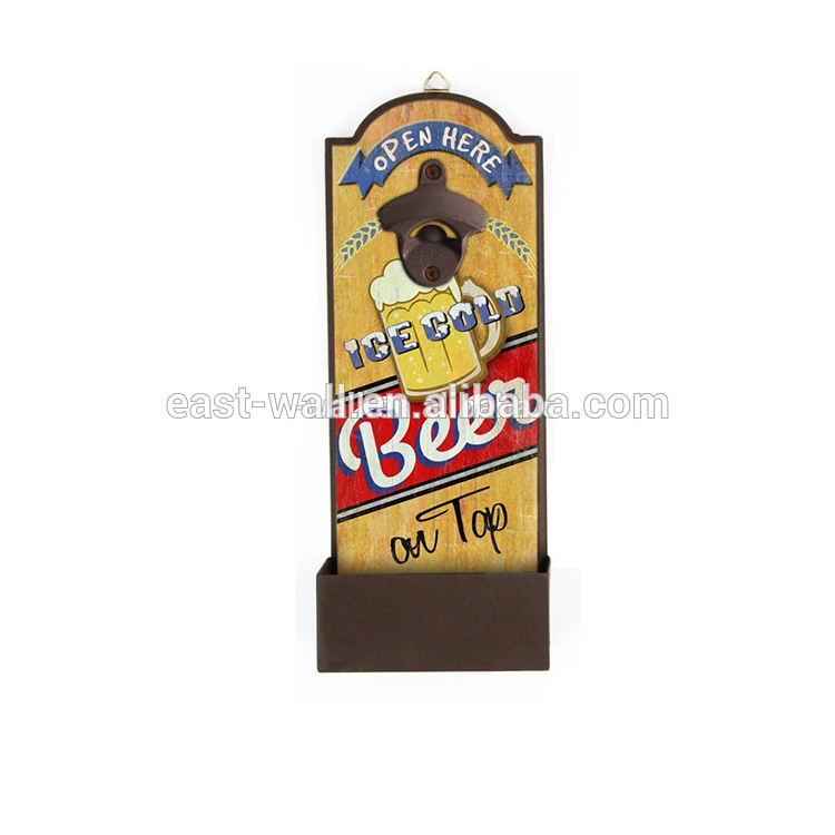 Lowest Cost Wall Mount Wood Plaque Rustic Comb Cast Iron Bottle Opener Vintage One Handed Beer Bottle Opener