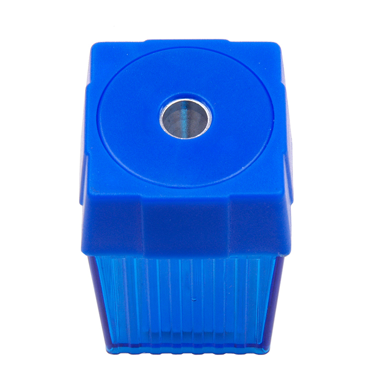 Single Hole Pencil Sharpener with Rectangular Plastic Barrel