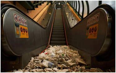 قمامة، يدمر، يهدم