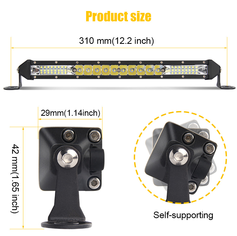 led light bar 9610B size