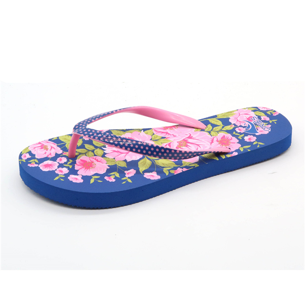 Personalizado Moda Especial Película de PVC Agradable superior Impresión Cómoda PE para mujer Chanclas Sandalias AH-8P026 -Ories