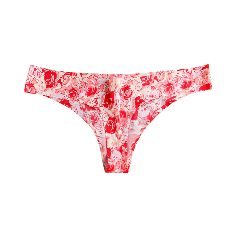 Factory Wholesale Low Rise Ice Silk Sexy Girls Seamless Thong Panties For Women Underwear Seamless Thongs