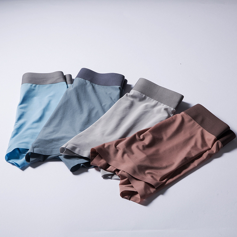 Mens Boxer Shorts Underwear Manufacturer Soft And Breathable Ice Silk Seamless Boxers Sexy Briefs