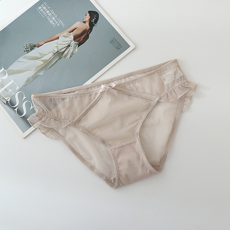 Transparent Ladies' Mid Waist Briefs Comfortable Breathable Soft Seamless Lace Women Panties