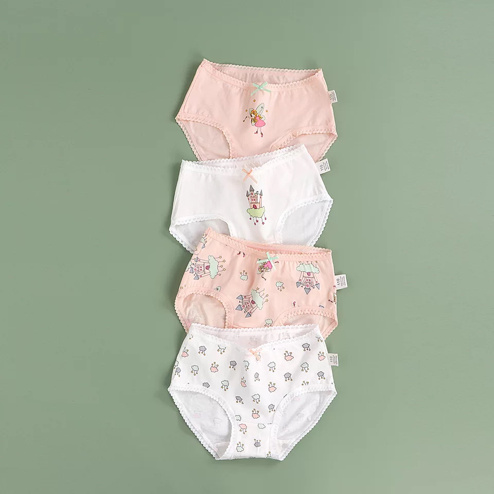 Wholesale New 4pcs Teenage Panties Underpants Young Girl Briefs Comfortable Cotton Pink Panties/girls panties