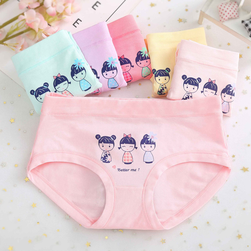 High Quality cotton underwear children underwear girl school kids underwear for wholesale panties briefs